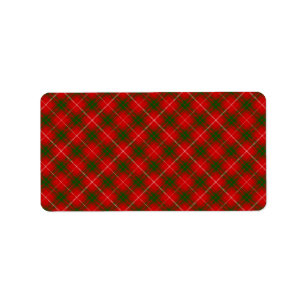 Prince of Rothesay tartan red green plaid Label