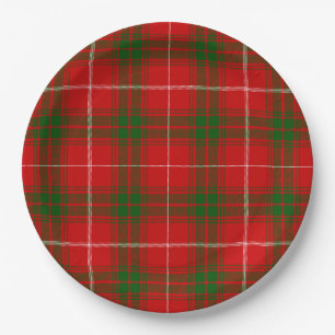 Prince of Rothesay tartan red green plaid Paper Plate