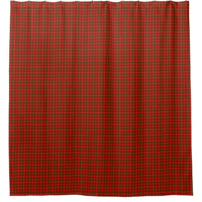 Prince of Rothesay tartan red green plaid Shower Curtain (Front)
