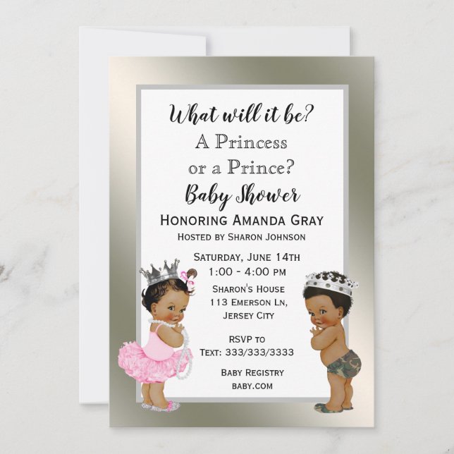 Prince or Princess Baby Shower Invitation (Front)