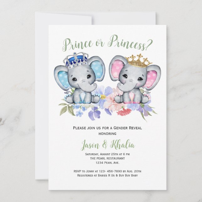 Prince or Princess Gender Reveal Invitation (Front)