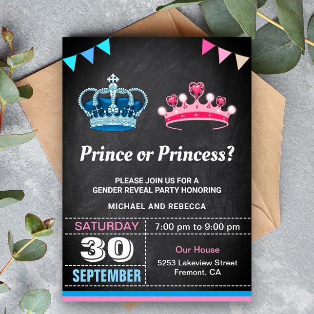 Prince or Princess Gender Reveal Party Invitation (Creator Uploaded)