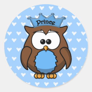prince owl classic round sticker
