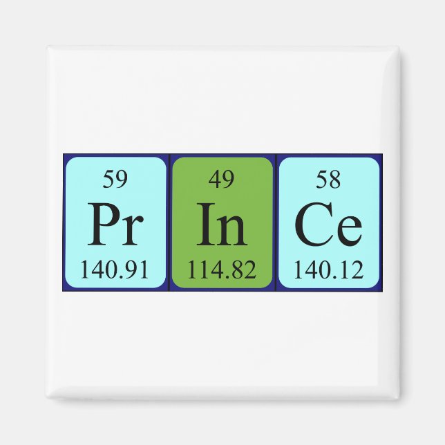Prince periodic table name magnet (Front)