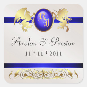 Prince & Princess Blue Save The Date Sticker