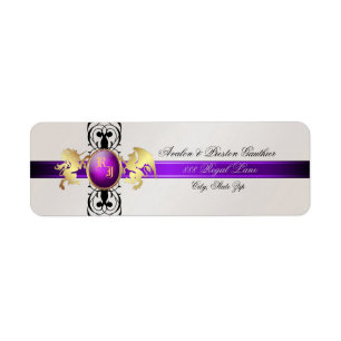 Prince & Princess Purple Champange Address Labels