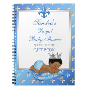 Prince Royal Baby Blue & Silver Pillow Gift Guest Notebook