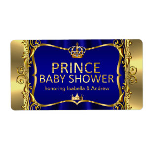 Prince Royal Blue Baby Shower Gold Boy