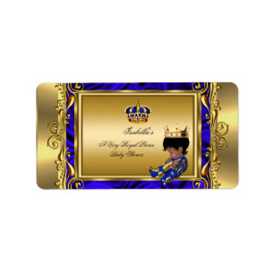 Prince Royal Blue Baby Shower Regal Gold Boy Label