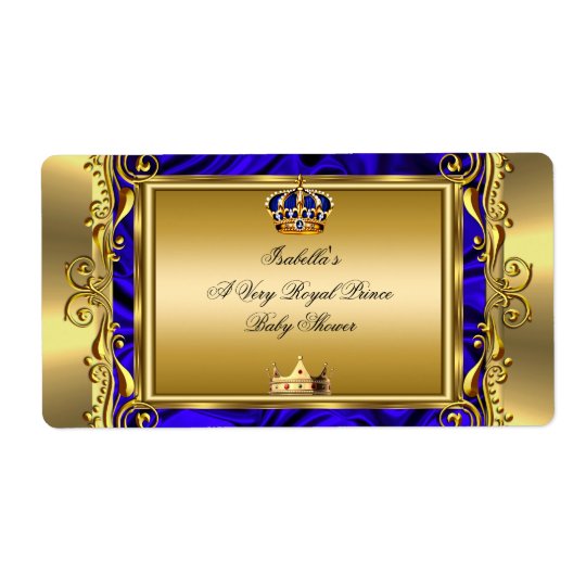Prince Royal Blue Baby Shower Regal Gold Boy Shipping Label