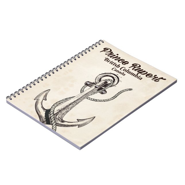 Prince Rupert, British Columbia Nautical poster Notebook (Left Side)