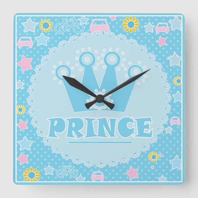 Prince Square Wall Clock (Front)