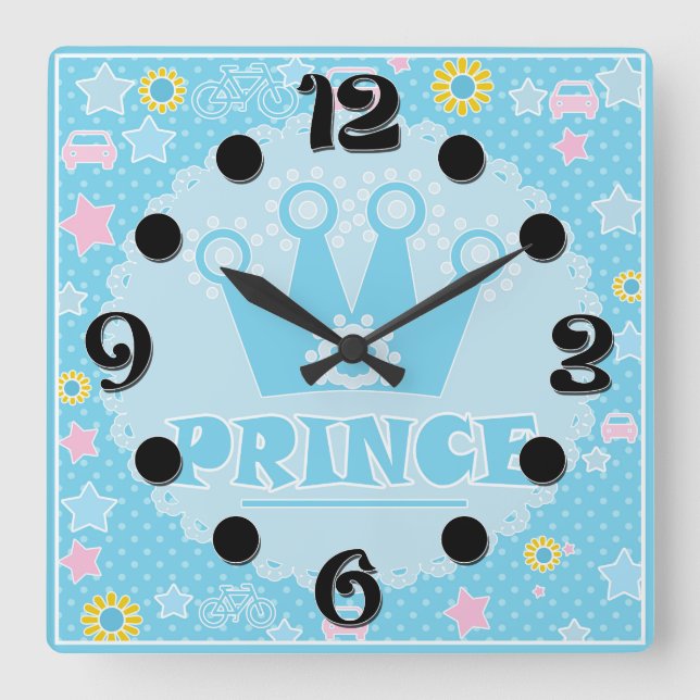 Prince Square Wall Clock (Front)