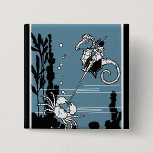 Prince & The Seahorse 15 Cm Square Badge