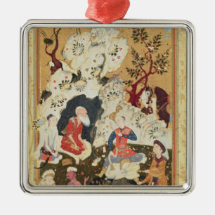 Prince visiting an Ascetic Metal Ornament