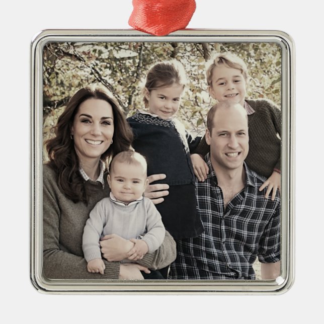 Prince William and family Dec 2018 stylized Metal Ornament (Front)