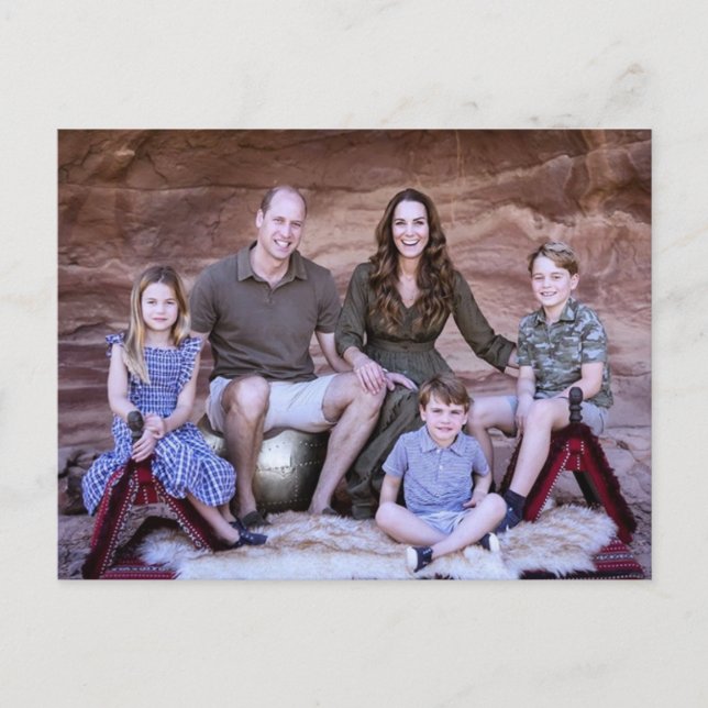 Prince William and family Dec 2021 stylised Postcard (Front)