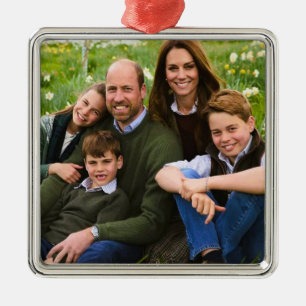 Prince William and family Dec 2025 stylized Metal Ornament