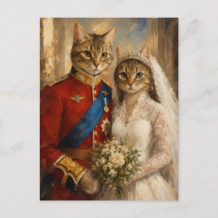 Prince William & Catherine Royal Wedding Cats Postcard
