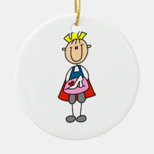 Prince With Glass Slipper Ceramic Ornament