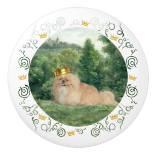 Princely Pekingese Ceramic Knob