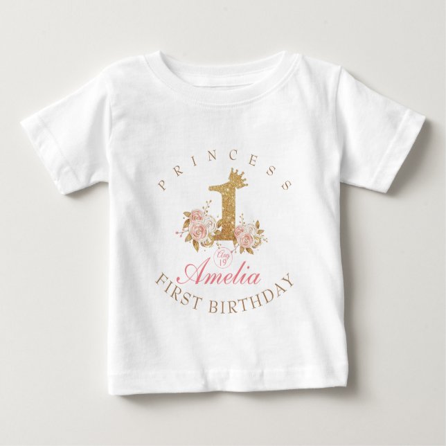  Princess 1st Birthday  Baby T-Shirt (Front)
