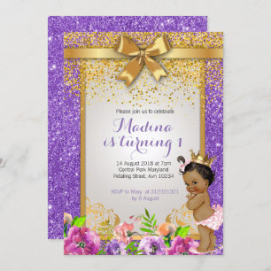 Princess 1st birthday invitations