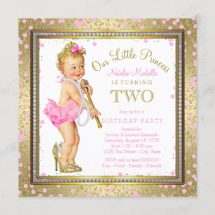 Princess 2nd Birthday Party Invitation