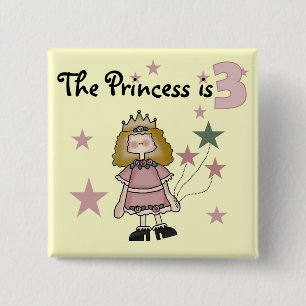 Princess 3rd Birthday Tshirts and Gifts 15 Cm Square Badge