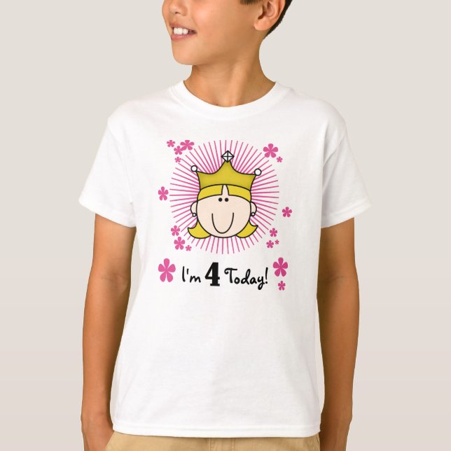Princess 4th Birthday T-Shirt (Front)