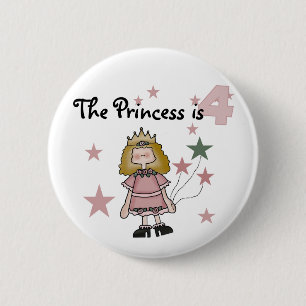 Princess 4th Birthday Tshirts and Gifts 6 Cm Round Badge