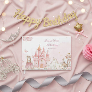 Princess 4th Pink Castle Unicorn Birthday Party Guest Book