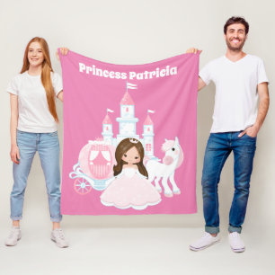 Princess add name girls room decor fleece blanket