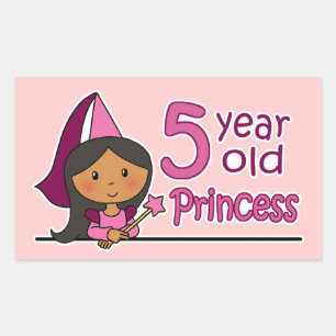Princess Age 5 Rectangular Sticker