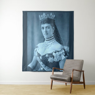 Princess Alexandra of Denmark in blue print Tapestry