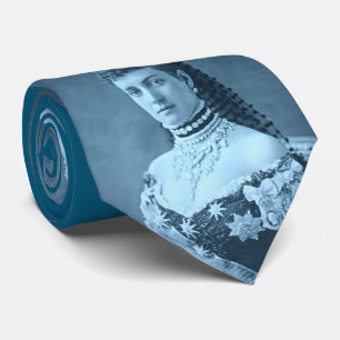 Princess Alexandra of Denmark in blue print Tie