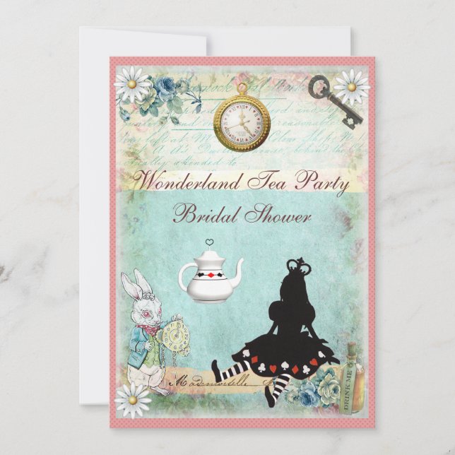 Princess Alice in Wonderland Bridal Shower Invitation (Front)
