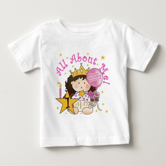 Princess All About Me 1st Birthday Tshirts (Front)
