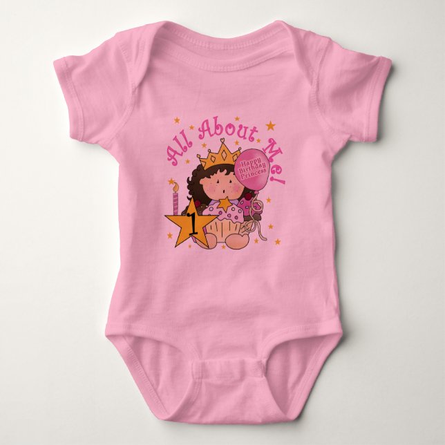 Princess All About Me 1st Birthday Tshirts (Front)