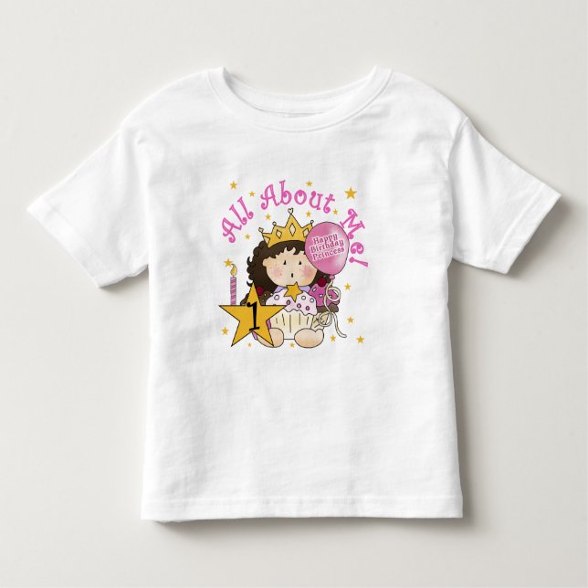 Princess All About Me 1st Birthday Tshirts (Front)