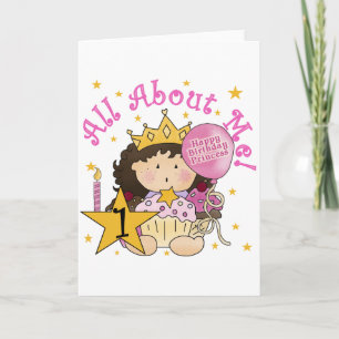 Princess All About Me 1st Birthday Tshirts Card