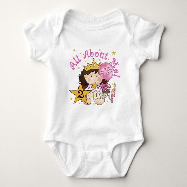 Princess All About Me 2nd Birthday Baby Bodysuit (Front)