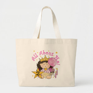 Princess All About Me 2nd Birthday Large Tote Bag
