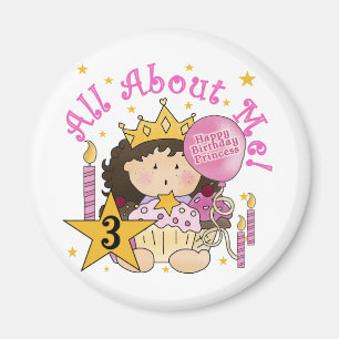 Princess All About Me 3rd Birthday Tshirts Magnet