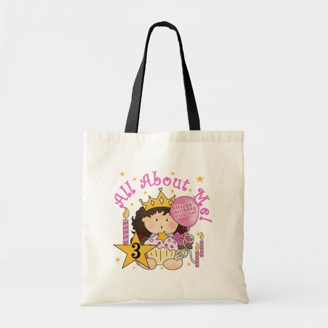 Princess All About Me 3rd Birthday Tshirts Tote Bag (Front)