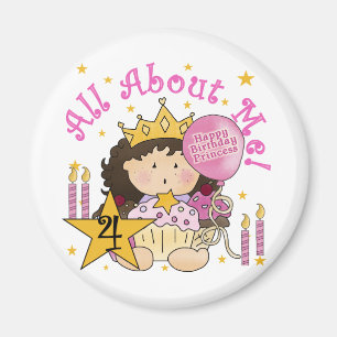 Princess All About Me 4th Birthday Tshirts Magnet