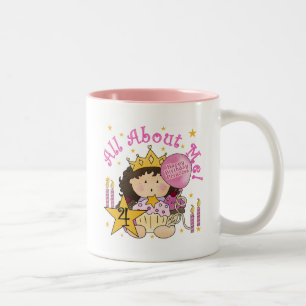 Princess All About Me 4th Birthday Tshirts Two-Tone Coffee Mug