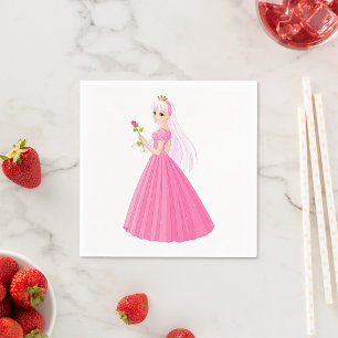 Princess And A Rose Paper Napkins