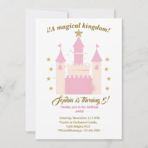 Princess and Castle Birthday Invitation   "Childre