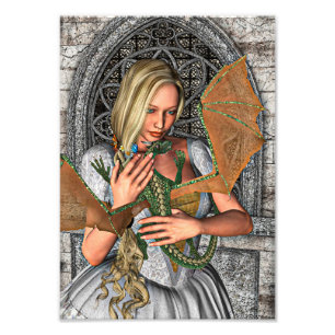 Princess and Dragon Photo Print